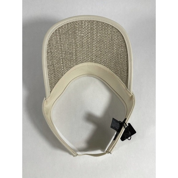 Rag and Bone Leather-Trimmed Straw Visor Ivory/white With Cow leather. - Picture 5 of 6